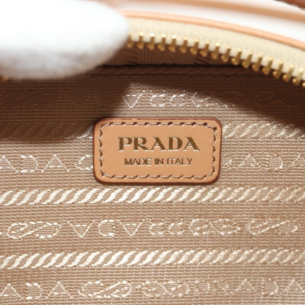 Prada Beige Woven Mini Camera Bag with Gold Hardware - Picture 7 of 9